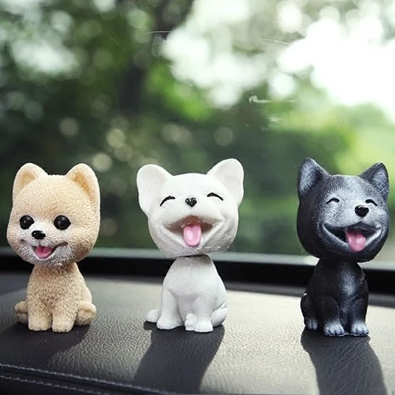 Car Ornaments Shaking Head Dog Bobblehead Decoration Wobble Shaking Nodding Head - £10.08 GBP