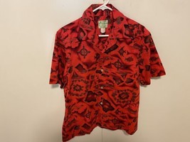 Vintage  Ui-Maikai Hawaiian Shirt Size Medium Red  Cotton Aloha new with... - £112.49 GBP