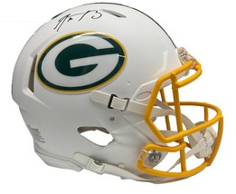 Aaron Rodgers Autographed Packers White Matte Authentic Speed Helmet Fanatics - £975.20 GBP