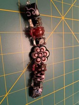 Handmade Pink &amp; Black Glass lampwork Beads - $22.81