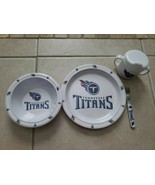 TENNESSEE TITANS Kids Dinner Set 4 PCS Dinnerware: Plate Bowl Sippy Cup ... - £4.71 GBP