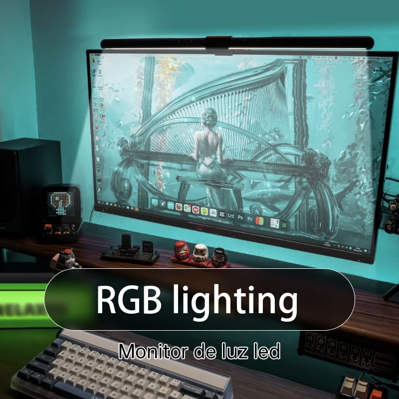RGB Monitor Light Bar LED Desk Lamp Dimmable Computer Screen Light PC Eyes - $11.96+