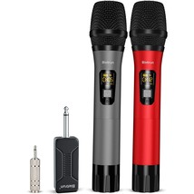 Wireless Microphone, Uhf Metal Dual Handheld Cordless Dynamic Mic System With Re - £72.33 GBP