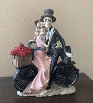 Rachel Zoe Skeleton Couple Bride Groom on a Bike Halloween Decor - £43.91 GBP