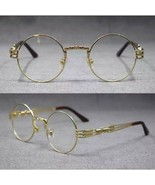 Mens CLASSIC VINTAGE RETRO Style Clear Lens EYE GLASSES Round Gold Fashi... - £15.20 GBP