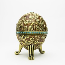 Brown Faberge Egg Trinket Box  Handmade by Keren Kopal Austrian  Crystals - $55.80