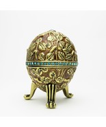 Brown Faberge Egg Trinket Box  Handmade by Keren Kopal Austrian  Crystals - £43.77 GBP