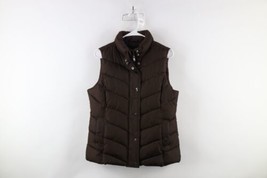 Vintage Gap Womens Size Medium Blank Faded Full Zip Puffer Vest Jacket Brown - £48.20 GBP