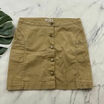 Toad &amp; Co Womens Earthworks Mini Skirt Size 4 Khaki Tan Button Front Poc... - $425.20 MXN