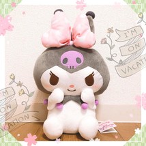 Japan Kuromi Mimimusubi Ear Tie Bow Tie BIG Plush - 36cm Valentine's Day - $1,003.60 MXN