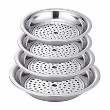 Thick 4pcs Set Double Layer Plates Draining Dishes 410 Stainless Steel F... - £36.31 GBP