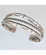 NATIVE AMERICAN BELL TRADING POST 925 STERLING SILVER ROPE CABLE CUFF BR... - $3,411.12 MXN
