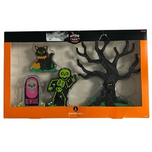 Hyde Eek Halloween Wood Mini Mantle Decor Set Target 2024 Cemetery Cat S... - $25.11