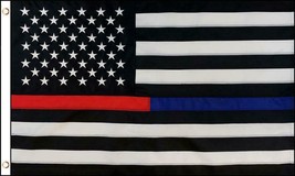 BLACK WHITE USA RED BLUE THIN LINE 3x5 banner 3 x 5 #787  police fire fi... - $177.38 MXN