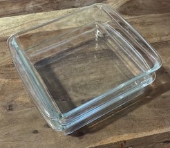 2 Pyrex Clear Glass 222-R 2 QT 2L 8x8x2 Sq. Cake Casserole Brownie - $26.00