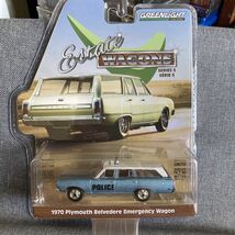 GREENLIGHT  1/64 SCALE ESTATE WAGONS 1970 PLYMOUTH BELVEDERE POLICE WAGON! - $13.50