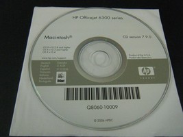 HP OfficeJet 6300 Series Driver Disc - Version 7.9.0  (MAC, 2007) - Disc Only!!! - $10.88