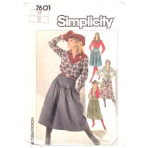Vintage Sewing PATTERN Simplicity 7601, Misses 1986 Skirt in Two Lengths... - $11.65