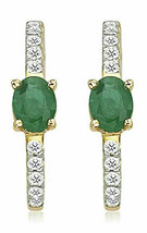 0.50ct Diamond Emerald 14k Yellow Gold Halloween Earrings Halloween Holidays - £780.82 GBP