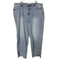 Eloquii Elements Womens Straight Leg Jeans With Slit Plus Size 24 Blue D... - $17.97