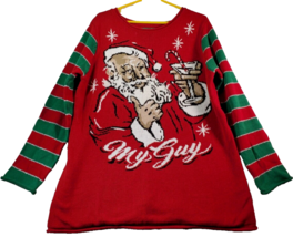 Ugly Christmas Sweater Unisex Size XL Red Knit Cotton Long Sleeve Santa My Guy - £12.98 GBP