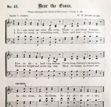 1883 Gospel Hymn Near The Cross Sheet Music Victorian Religious Church ADBN1jjj - £11.73 GBP