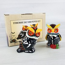 Dia de los Muertos Sugar Skull Owl Day of the Dead Salt Pepper Shaker Se... - $24.24