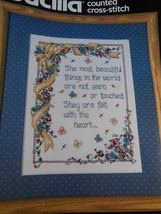 Bucilla Cross Stitch Kit 40254 Most Beautiful Things are felt with the heart  - $7.91