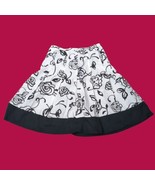Vintage Tracy Evans A-Line Skirt Women&#39;s Size 3 White Black Floral Short - £6.37 GBP