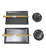 Tetsu Kesho Porcelain Sushi Plates Sauce Dishes Chopsticks Dinnerware Se... - €25,73 EUR