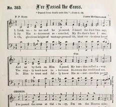 1883 Gospel Hymn I&#39;ve Passed The Cross Sheet Music Victorian Religious A... - $19.99