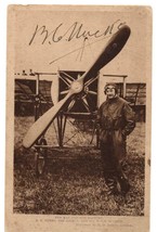 ~1913 autographed photo post card B. G. Hucks early aviator pilot Blériot - $222.75