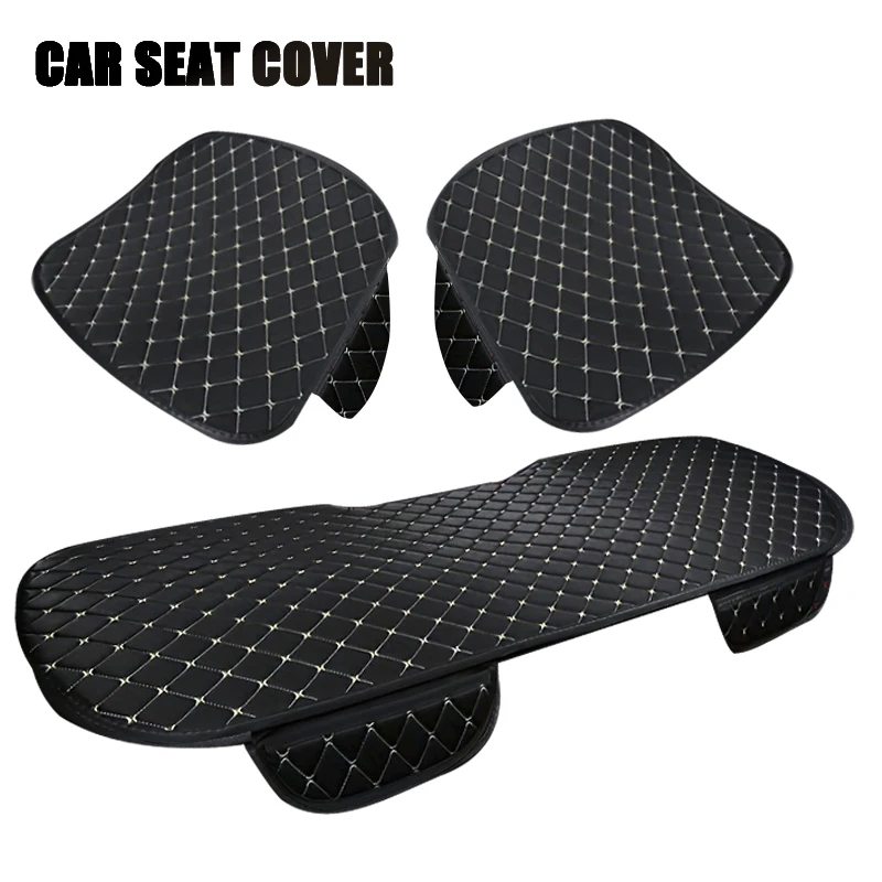 3Pcs Cotton and linen Car Seat Cover Set Universal Car Seat Cover Cushion All - £18.62 GBP+