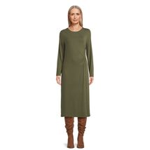 Time and Tru Women?s Long Sleeve Ruched Midi Dress Size L (12-14) Sea Tu... - $21.77