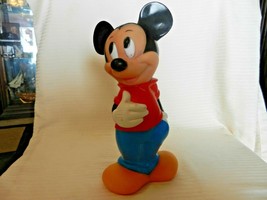 Vintage Plastic Disney Mickey Mouse 11.5&quot; Tall Bank from Illco - £31.29 GBP