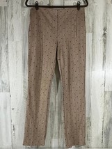 Chicos Ponte Knit Pants Size 0.5R (31x30) Brown Herringbone Black Polka Dot - $24.72