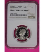 1973 Panama PF 68 Ultra Cameo Proof 1/4 Balboa NGC Graded Certified Slab... - $134.19 CAD