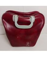 Vintage 70’s Retro Bag Brunswick Maroon &amp; Gray Handle Bowling Ball Vinyl - $589.25 MXN