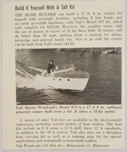 1958 Magazine Photo Taft Marine Model 975 Boats Kit Woodcraft Minneapoli... - £7.77 GBP