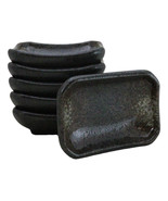 Pack Of 6 Ceramic Grey Hakumu Soy Sauce Oil Condiment Rectangular Dishes... - $31.44 CAD