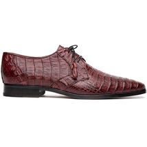 Lacio Genuine Caiman Crocodile Dress Derby's Shoes Wine image 2
