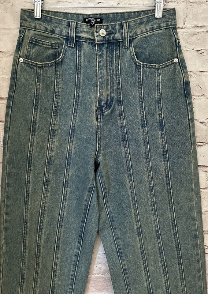 PLT PrettyLittleThing Jeans Tall 4 Paneled Seam 29x33 High Rise NEW Item image 2