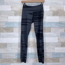 Z By Zella Flow Print Leggings Gray Black Striped Full Length Yoga Women... - £15.49 GBP