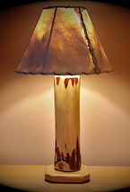 Lodge Cabin Decor...The Little Sawtooth Mountain Log Table Lamp w/Rawhide Shade - £159.83 GBP