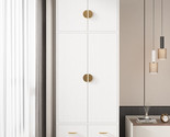 Modern 4 Door Armoire Wardrobes With Clothing Rod And 2 Drawers Storage ... - $386.99