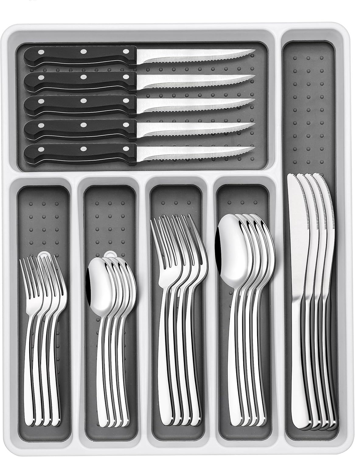 49-Piece Silverware Set With Organizer, Heavy Duty Stainless, Dishwasher... - $51.98