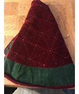 Christmas Tree Skirt Large Red/Green-RARE-SHIPS N 24 HOURS - $785.86 MXN