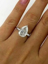 Pear Cut 2.50Ct Simulated Diamond White Gold Plated Engagement Ring in Size 6.5 - £109.35 GBP