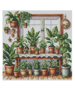 House Plants Shelf Cross Stitch PDF Design Pattern Keeper Compatible Hand Embroi - $6.00