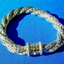 John Hardy Woven Chain 18K Gold Dot Sterling Silver Bracelet - £1,236.42 GBP